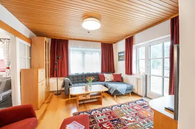 Ein Sitzbereich in der Unterkunft Ferienhaus Zur alten Mühle