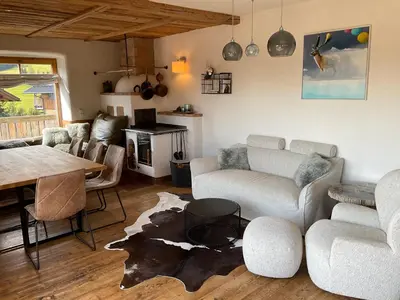 Ein Sitzbereich in der Unterkunft Almhaus Chalet 607 - Lachtal