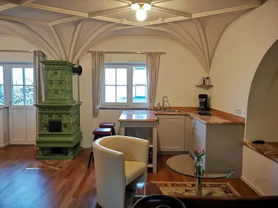 Ein Sitzbereich in der Unterkunft Villa Franz Xaver