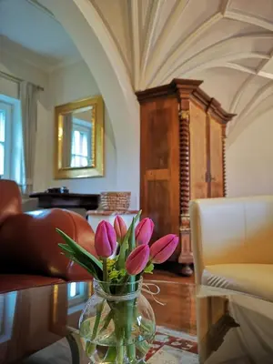 Ein Sitzbereich in der Unterkunft Villa Franz Xaver