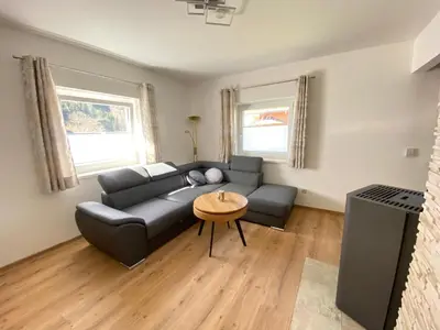 Ein Sitzbereich in der Unterkunft Ferienhaus Mayr