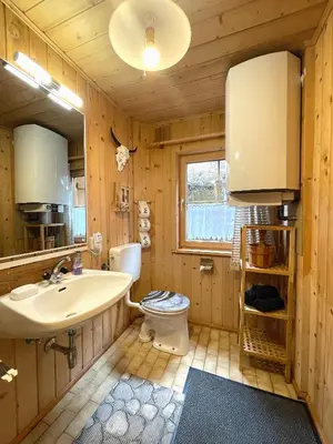 Ein Badezimmer in der Unterkunft Siegel Almhütte